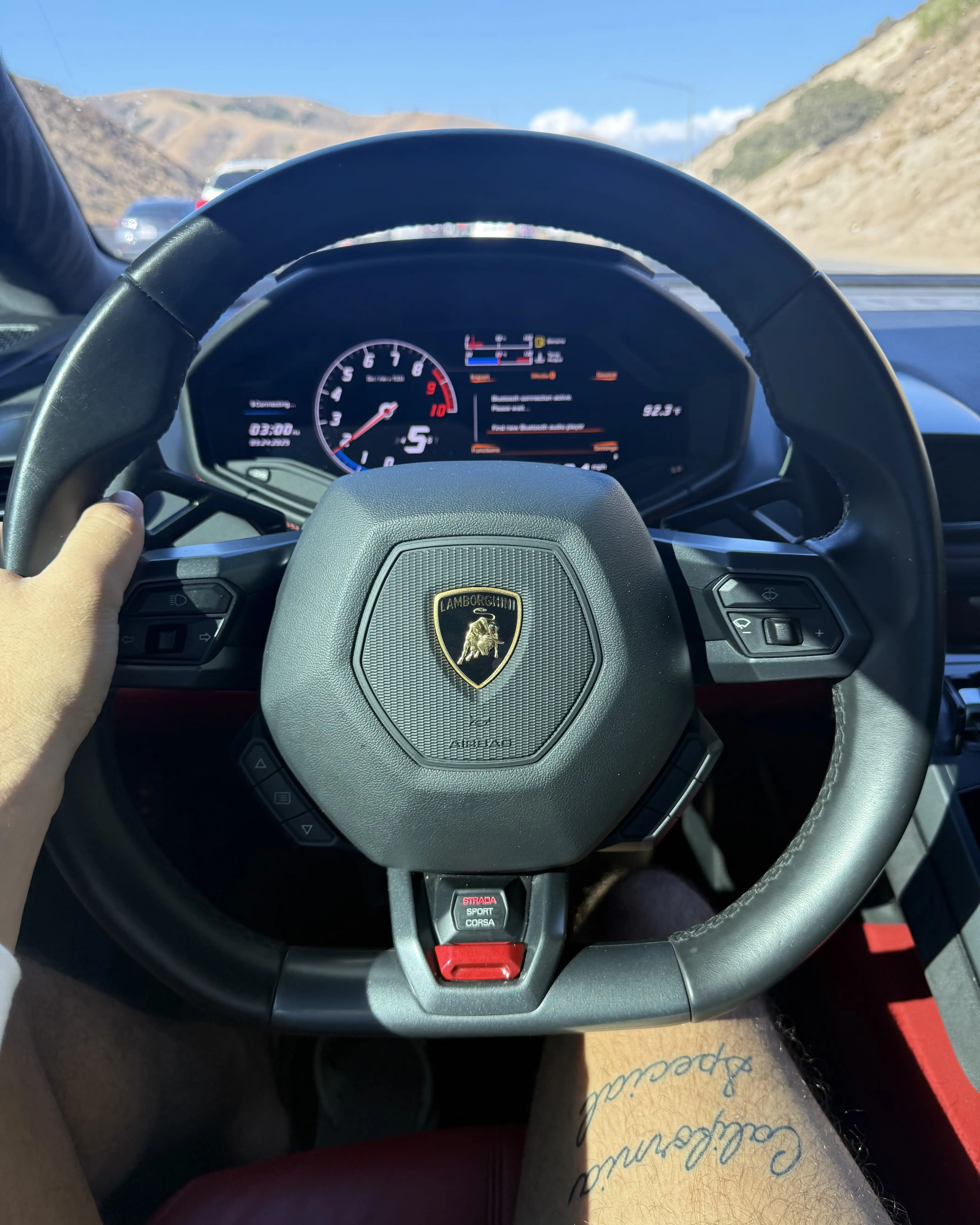 Driving a Lamborghini
